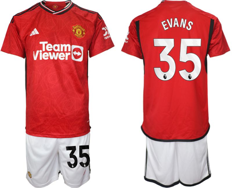 Men 2023-2024 Club Manchester United home red #35 Soccer Jersey